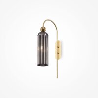 Wandleuchte Modern Glas Grau Gold B:10 cm E14 blendarm