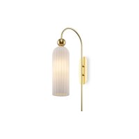 Wandlampe Glas Metall Gold Weiß H:53,5 cm E14 blendarm