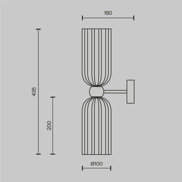 Up Down Wandlampe Gold Grau B:10 cm E14 2-flammig