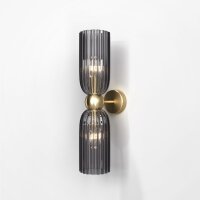 Up Down Wandlampe Gold Grau B:10 cm E14 2-flammig