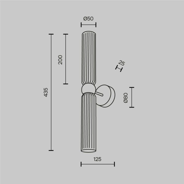 Up Down Wandleuchte Gold Grau H:43,5 cm G9 2-flammig