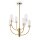 Kronleuchter Glas Metall 6-flammig L:61 cm G9 Messing