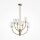 Kronleuchter Glas Metall 6-flammig L:61 cm G9 Messing