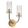Wandleuchte Glas Metall in Messing H:38 cm 2-flammig