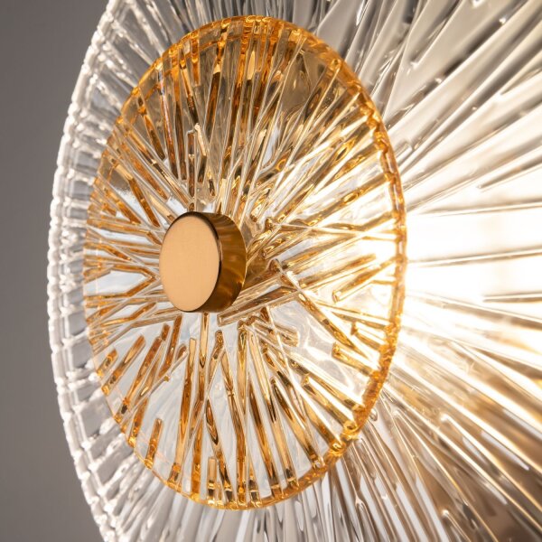 Moderne Wandlampe Glas Metall Bernstein Gold Ø28 cm E14