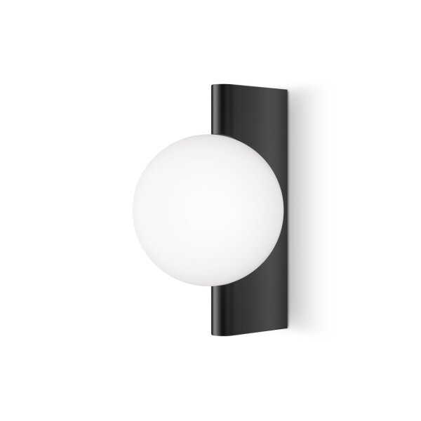 Wandlampe Glas Metall Schwarz H:30 cm G9 Kugel Modern