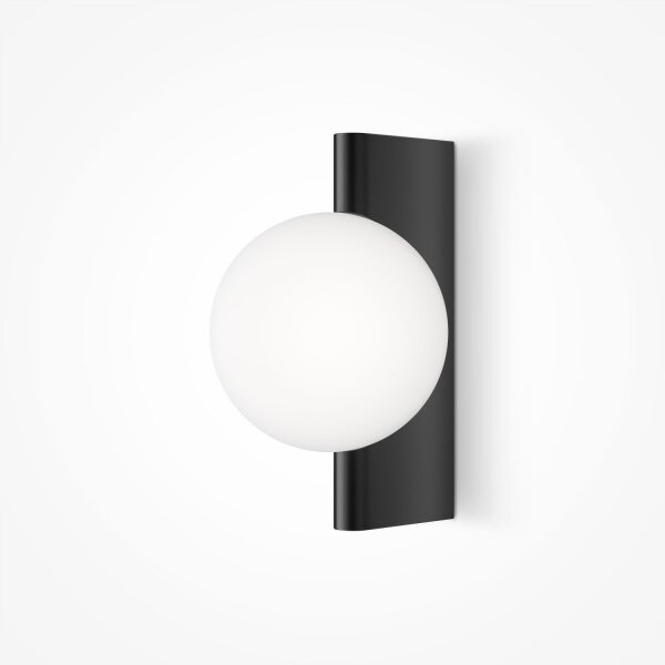 Wandlampe Glas Metall Schwarz H:30 cm G9 Kugel Modern