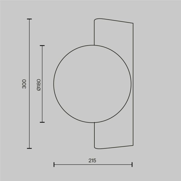 Wandlampe Glas Metall Schwarz H:30 cm G9 Kugel Modern