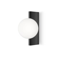 Wandlampe Glas Metall Schwarz H:30 cm G9 Kugel Modern