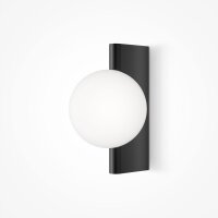 Wandlampe Glas Metall Schwarz H:30 cm G9 Kugel Modern