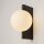 Wandlampe Glas Metall Schwarz H:30 cm G9 Kugel Modern