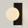 Wandlampe Glas Metall Schwarz H:30 cm G9 Kugel Modern