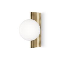 Wandlampe Glas Metall Messing H:30 cm G9 Kugel Modern