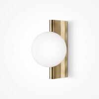 Wandlampe Glas Metall Messing H:30 cm G9 Kugel Modern