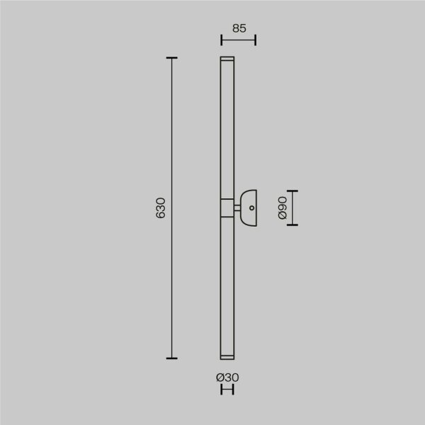 LED Wandlampe Aluminium Schwarz H:63 cm 1400 lm 3000 K
