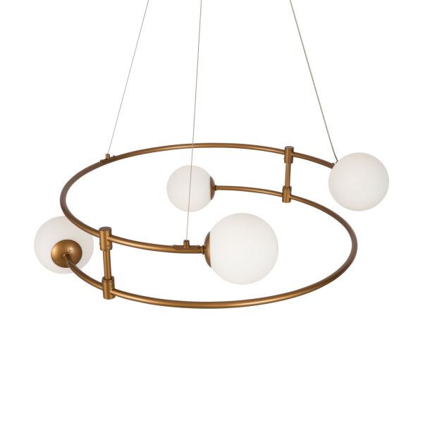Pendelleuchte Glas Metall L:61 cm G9 4-flammig blendarm