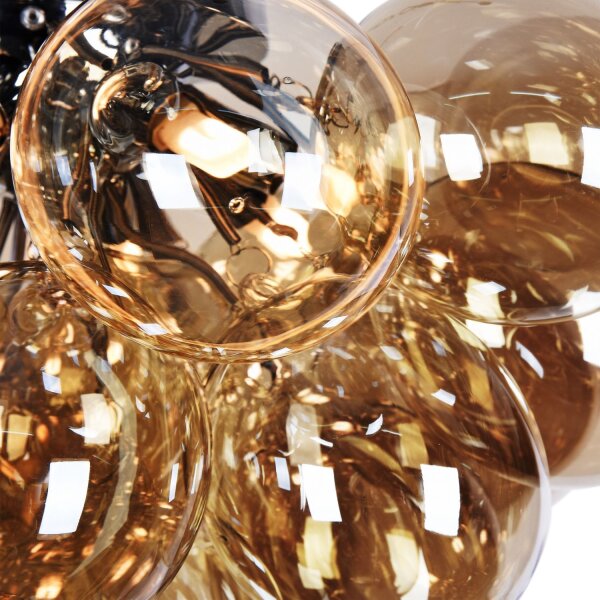 Deckenleuchte Glas Cognac Nickel B:50 cm G9 blendarm