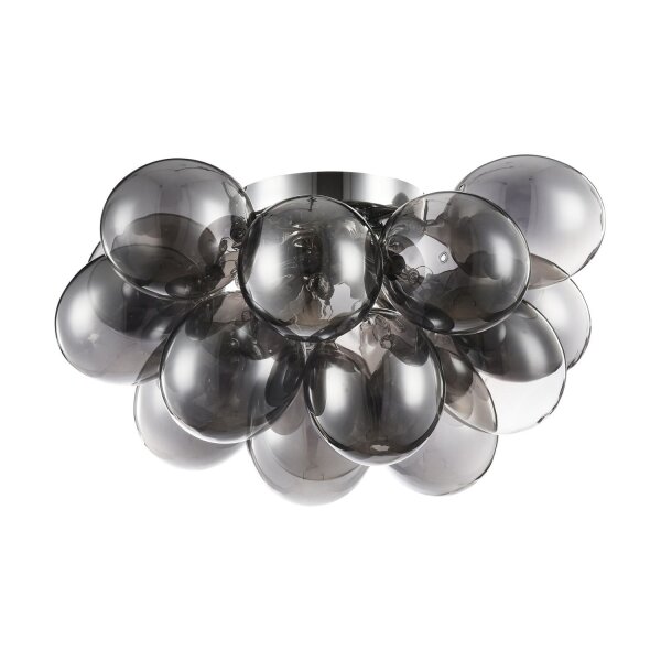 Deckenleuchte Rauchglas Nickel L:38 cm G9 4-flammig