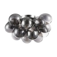Deckenleuchte Rauchglas Nickel L:38 cm G9 4-flammig