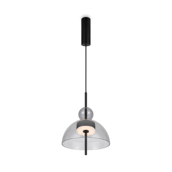Runde LED Pendelleuchte Up Down Rauchglas Ø25 cm 3000 K