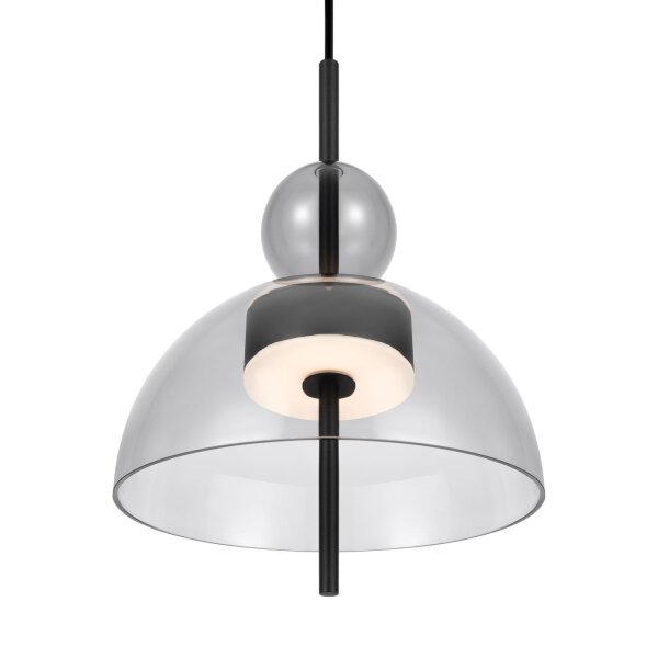 Runde LED Pendelleuchte Up Down Rauchglas Ø25 cm 3000 K