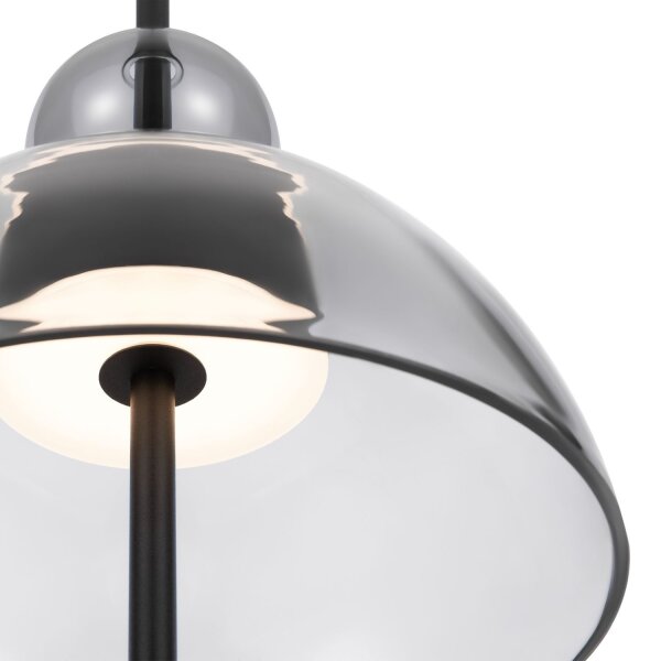 Runde LED Pendelleuchte Up Down Rauchglas Ø25 cm 3000 K