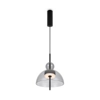 Runde LED Pendelleuchte Up Down Rauchglas &Oslash;25 cm...