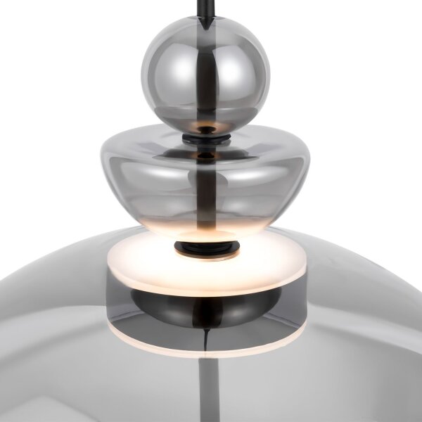 Runde LED Hängelampe Rauchglas Ø40 cm 1300 lm Up Down