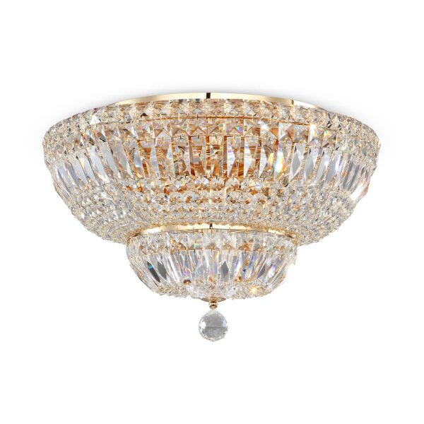 Deckenlampe Glas Metall Gold Ø46 cm E14 12-flammig