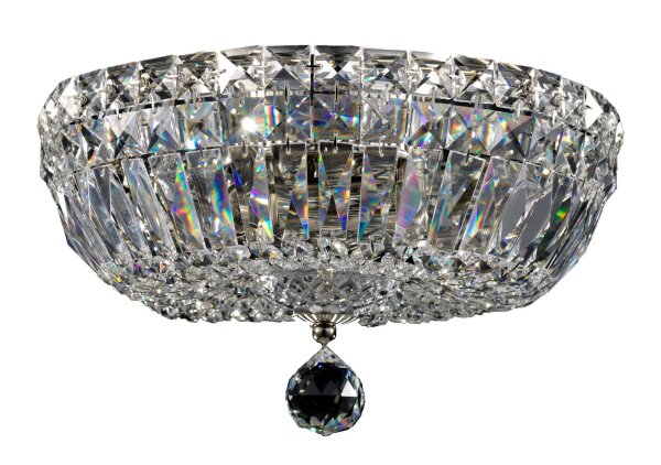Deckenlampe Glas Metall Nickel Ø30 cm E14 3-flammig
