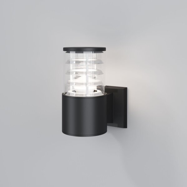Wandlampe Outdoor Aluminium Schwarz IP54 H:20 cm E27