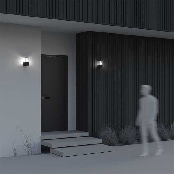 Wandlampe Outdoor Aluminium Schwarz IP54 H:20 cm E27