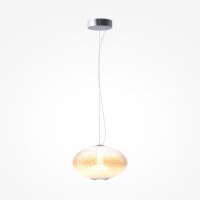 LED Hängelampe Glasschirm Metall in Chrom Ø30...