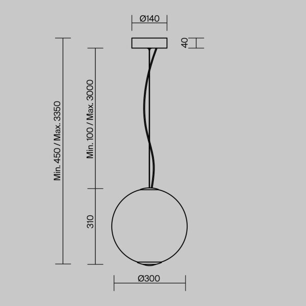 LED Hängelampe Glasschirm Metall in Chrom Ø30 cm 15 W