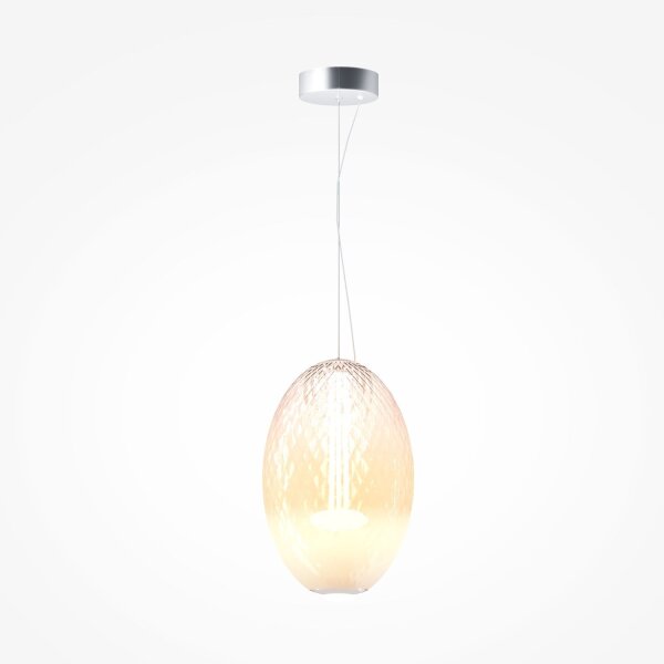 Runde LED Hängelampe Glas Metall in Chrom Ø25 cm 2700 K