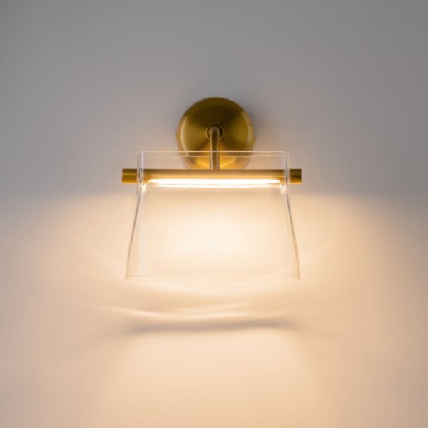 LED Wandleuchte Glas Metall Messing H:27 cm 3000 K 8 W