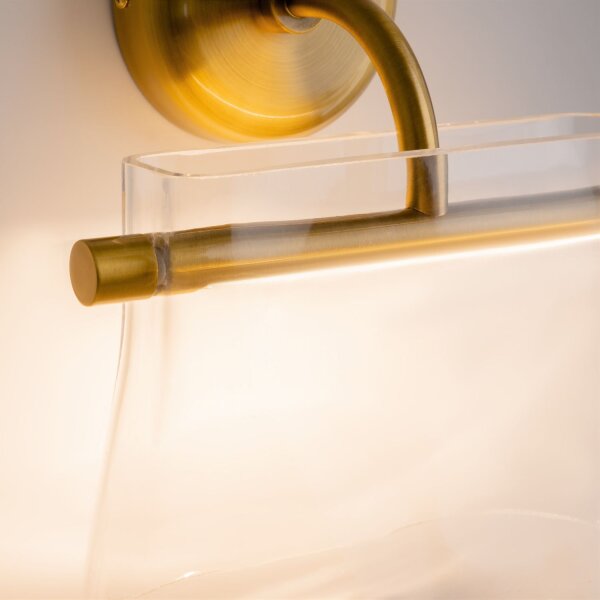 LED Wandleuchte Glas Metall Messing H:27 cm 3000 K 8 W