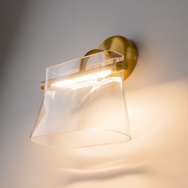 LED Wandleuchte Glas Metall Messing H:27 cm 3000 K 8 W