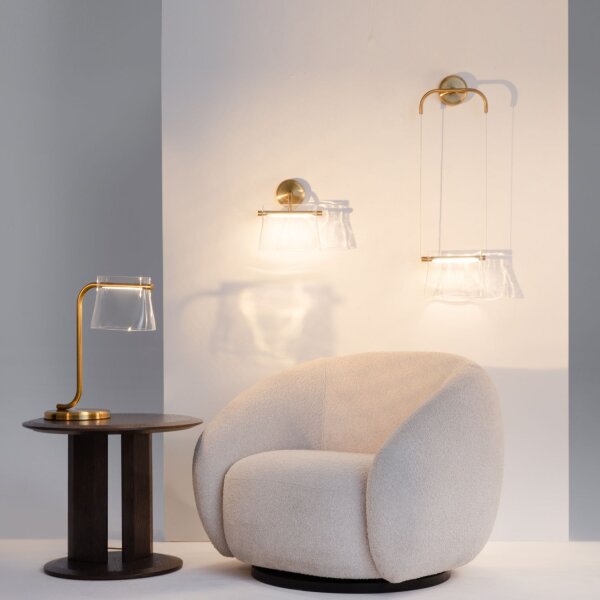 LED Wandleuchte Glas Metall Messing H:27 cm 3000 K 8 W