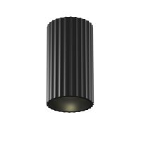 Aufbauspot Aluminium Schwarz Ø5,6 cm rund GU10 Rillen