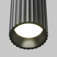Aufbauspot Aluminium Schwarz Ø5,6 cm rund GU10 Rillen