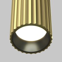 Aufbauspot Aluminium in Messing Ø5,6 cm GU10 Rillen