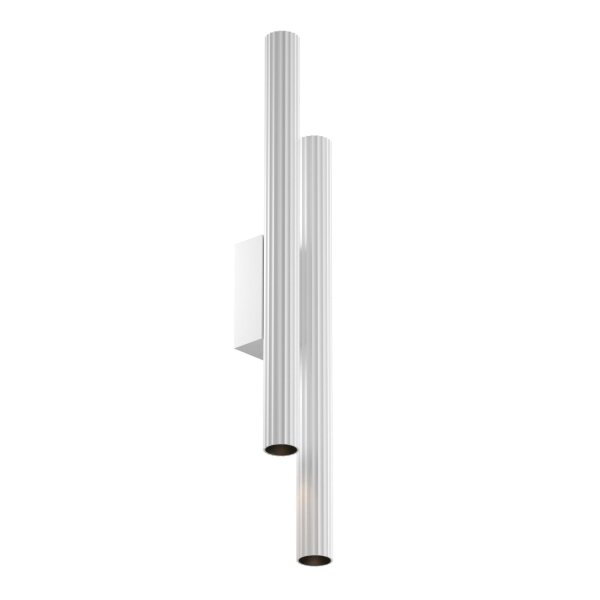 Wandstrahler Aluminium Weiß H:49 cm inkl GU10 4-flammig