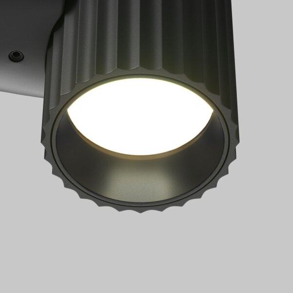 Wandlampe Aluminium Schwarz H:10 cm GU10 Downlight