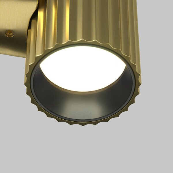 Wandlampe Aluminium in Messing H:10 cm GU10 Downlight