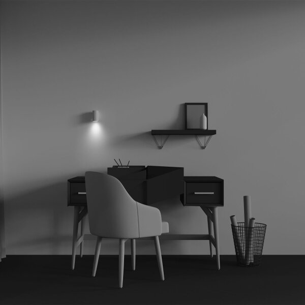 Moderne Wandlampe Aluminium Weiß T:7 cm GU10 Downlight