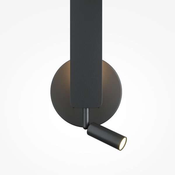LED Wandlampe Schwarz H:51,6 cm 3000 K Schalter USB