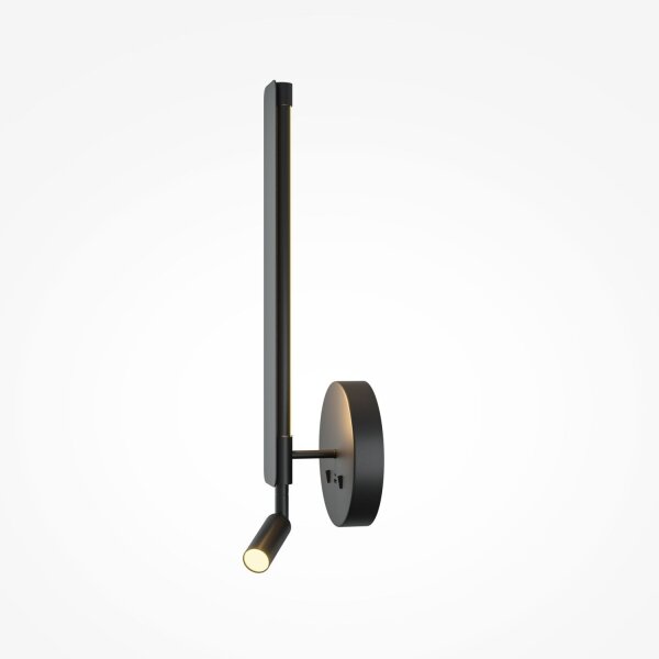 LED Wandlampe Schwarz H:51,6 cm 3000 K Schalter USB