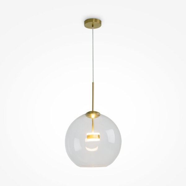 LED Hängelampe Glas Schirm Metall Gold Ø35 cm 3000 K