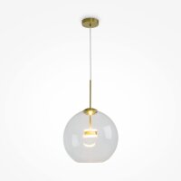 LED Hängelampe Glas Schirm Metall Gold Ø35 cm...